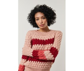 Patron tricot gratuit Pull tricolore fantaisie Iris
