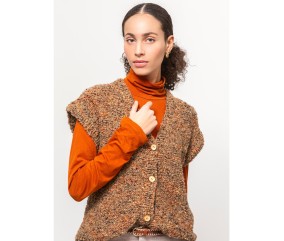 Patron tricot gratuit Gilet sans manches bouclé Marta
