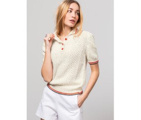 Patron tricot gratuit Polo point fantaisie Clémence