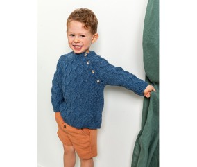E-MODELE GARÇON - PULL RAGLAN À TORSADES ERIC - BERGÈRE DE FRANCE