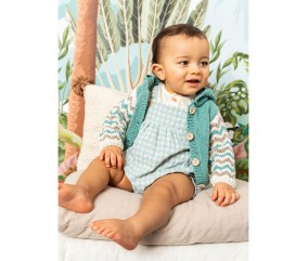 Patron gratuit Gilet à capuche manches jacquard Edouard