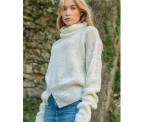 E-MODELE FEMME - PULL COL ROULÉ CÔTES BOUTONNÉES LARA - BERGÈRE DE FRANCE