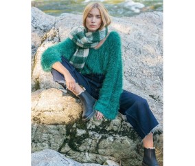 Patron tricot gratuit Pull col V manches larges Alicia