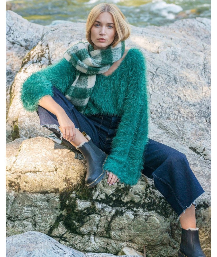 Patron tricot gratuit Pull col V manches larges Alicia