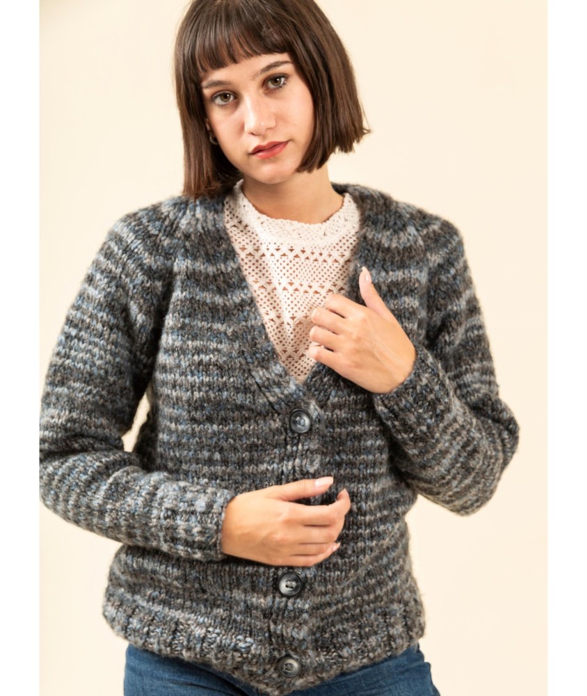 Patron tricot gratuit Gilet encolure V Marie