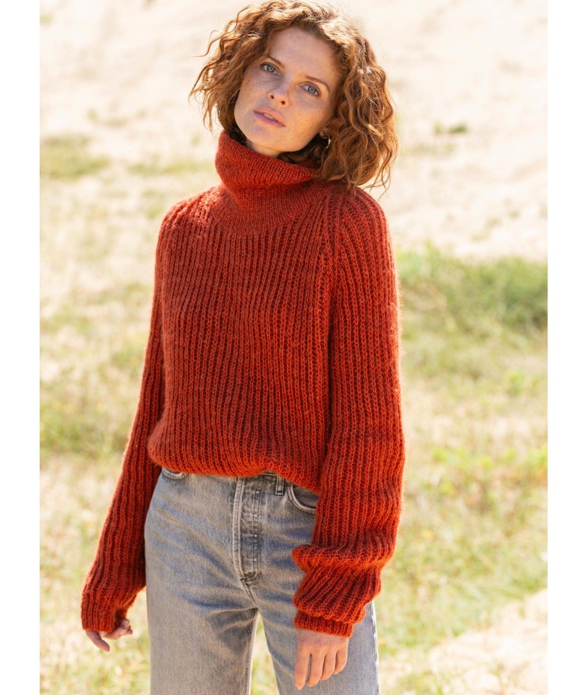Patron tricot gratuit Pull raglan côtes anglaises Lola