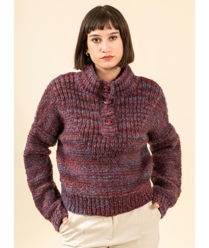 Patron tricot gratuit Pull col camionneur Mélissane