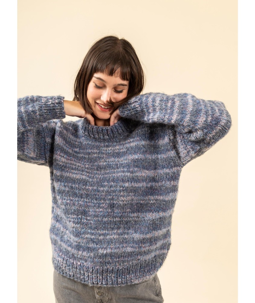 Patron tricot gratuit Pull épaule boutonnée Marion