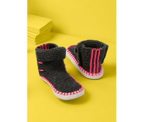 Patron tricot gratuit Les chaussons revers Alpha