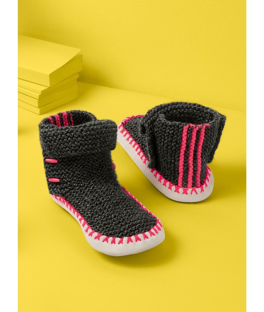 Patron tricot gratuit Les chaussons revers Alpha