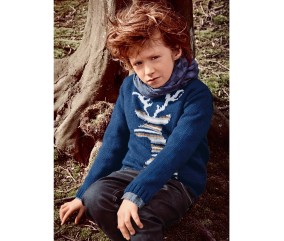 Patron tricot gratuit Pull jacquard cerf Igor