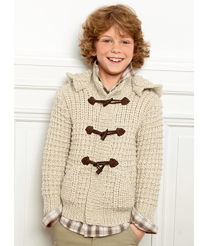 Patron tricot gratuit Blouson à capuche amovible Aldo
