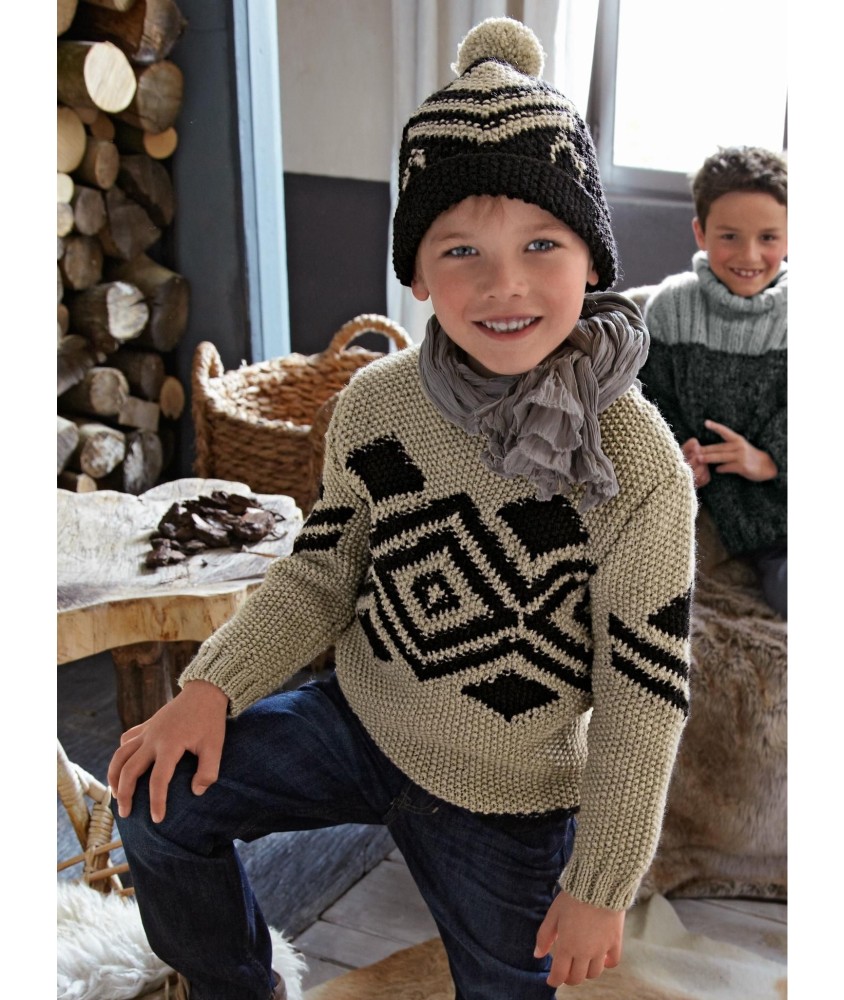 Patron tricot gratuit Pull et bonnet Sofyan