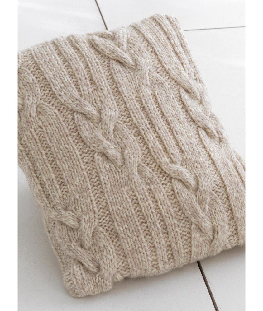 Patron tricot gratuit Coussin beige chiné Alida