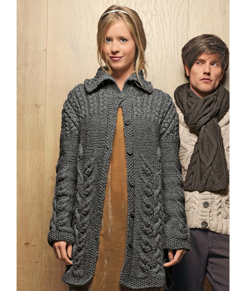 Patron tricot Veste longue Adel - Bergère de France