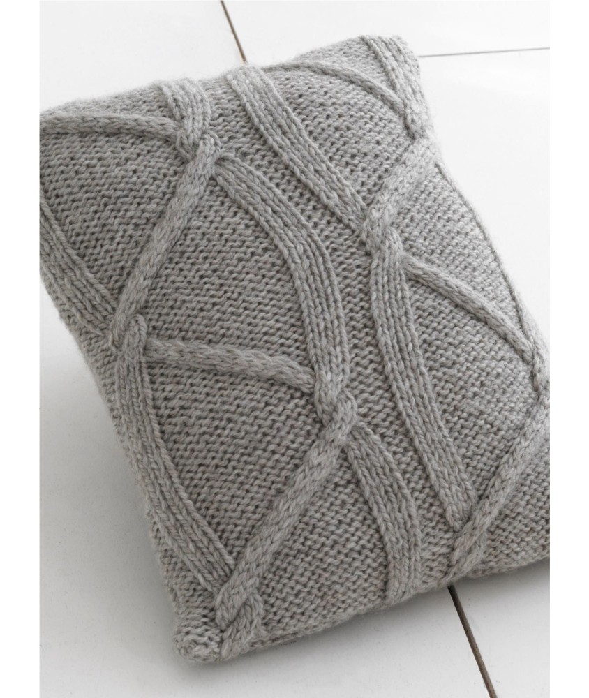 Patron tricot Coussin grège Alba - Bergère de France