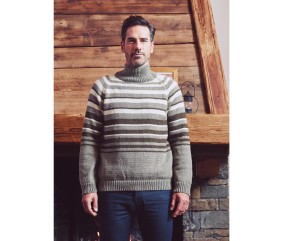 Patron tricot gratuit Pull col montant Steve