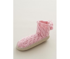 Patron tricot gratuit Chaussons torsadés adulte Saona