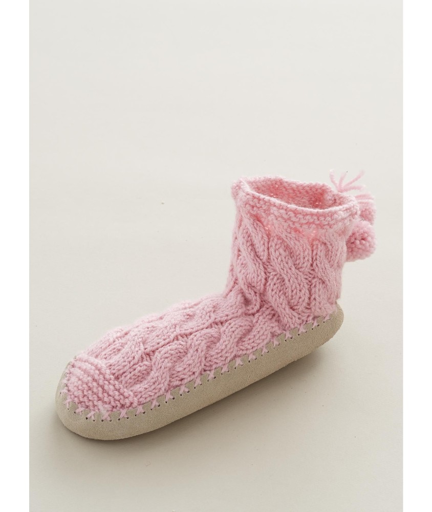 Patron tricot gratuit Chaussons torsadés adulte Saona