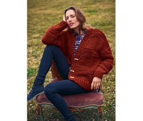 Patron tricot Veste col V Alanis - Bergère de France