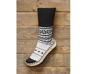 Patron tricot gratuit Chaussons jacquard revers Itia