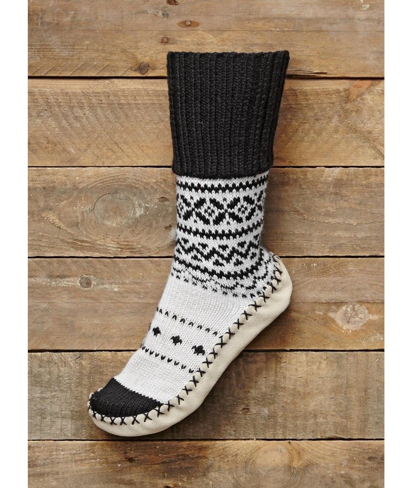 Patron tricot gratuit Chaussons jacquard revers Itia