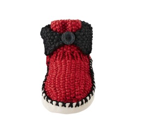 Patron tricot gratuit Chaussons revers Rouge Angi