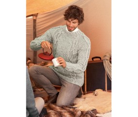Patron tricot gratuit Pull fausses torsades Achille
