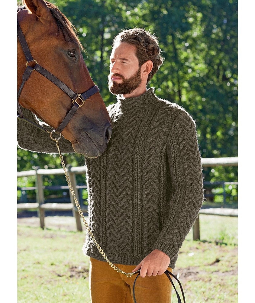 Patron tricot Pull torsades Alix - Bergère de France