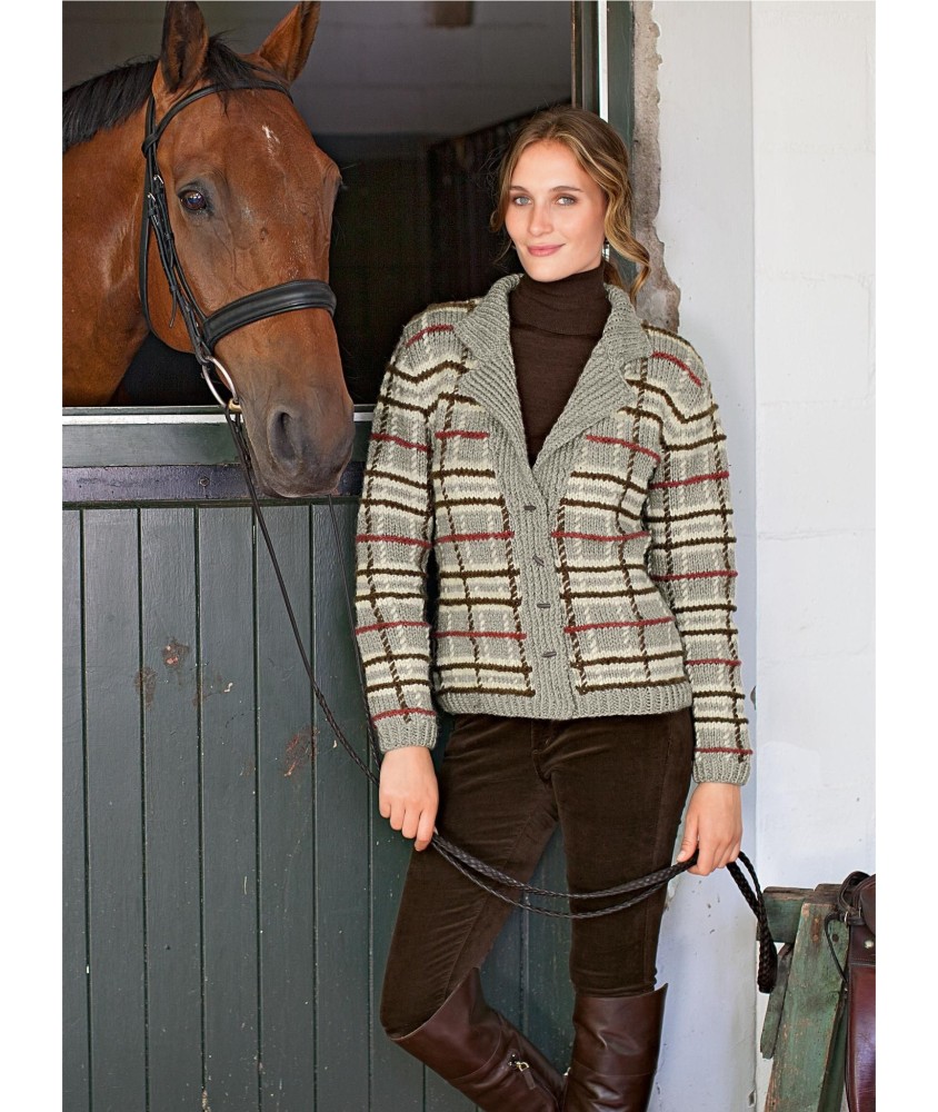 Patron tricot gratuit Veste tartan Anabelle