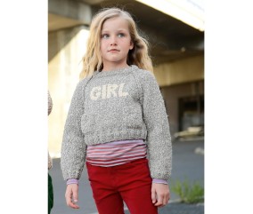 Patron tricot gratuit Pull court girl Cialia