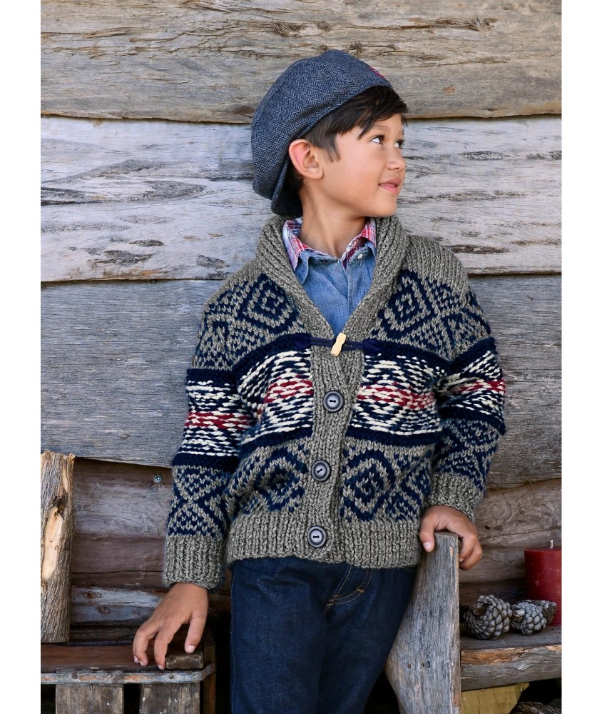 Patron tricot gratuit Gilet col châle Albino
