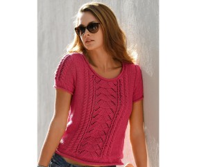 Patron tricot gratuit Pull manches courtes Samina