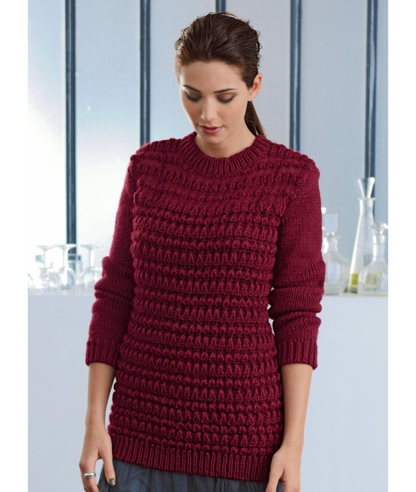 Patron tricot Pull ajouré Alienor - Bergère de France