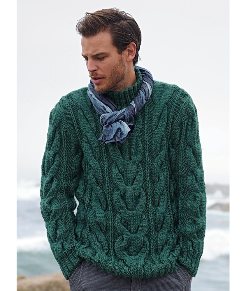 Patron tricot gratuit Pull col cheminée Albert