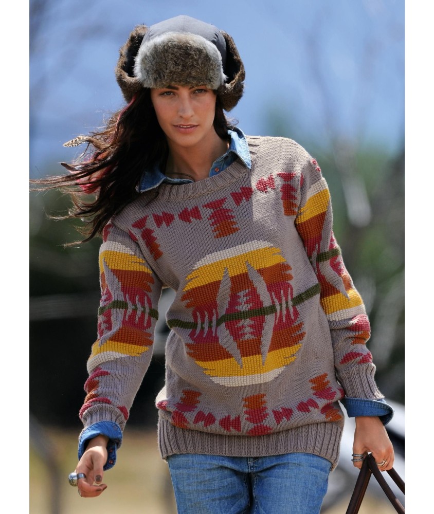 Patron tricot Pull brodé Pia - Bergère de France