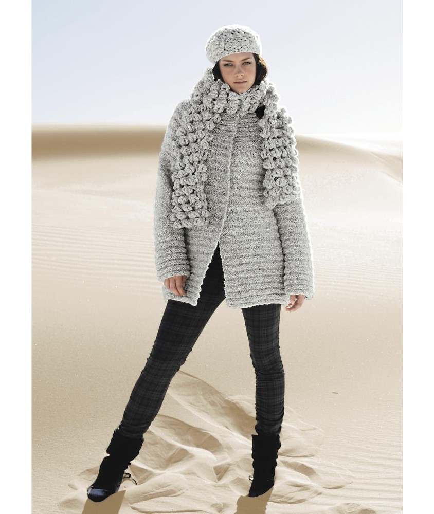 Patron tricot gratuit Veste col montant Tina