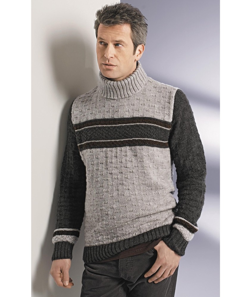 Patron tricot gratuit Pull col roulé amovible Barry
