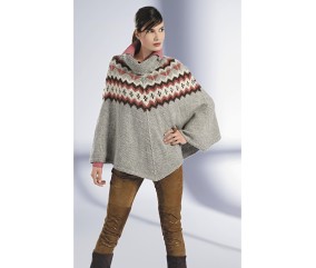 Patron tricot Poncho Agathe - Bergère de France