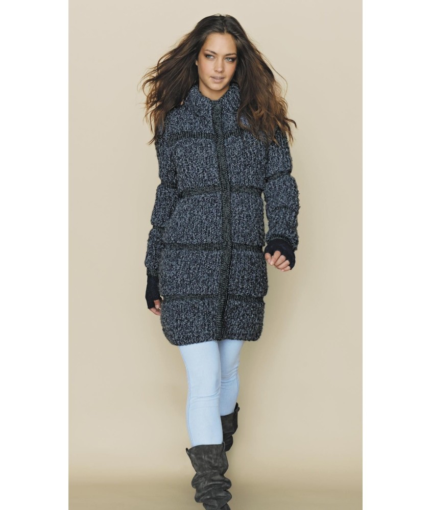 Patron tricot gratuit Manteau doudoune Tess