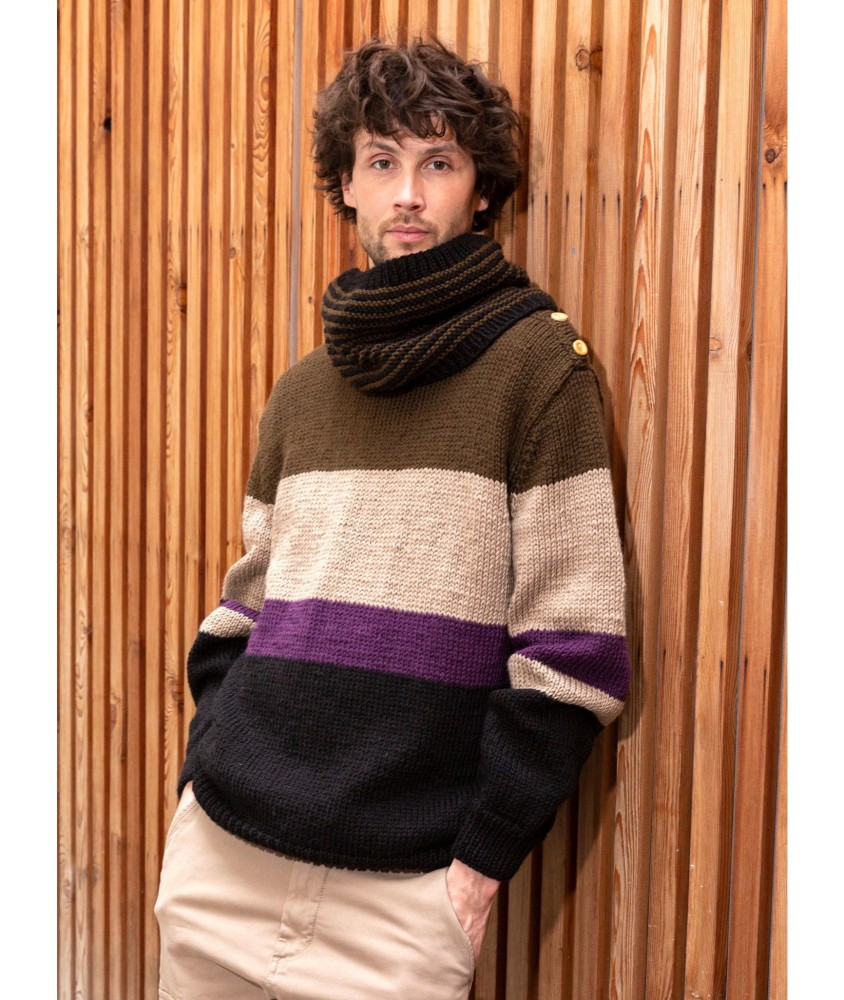 Patron tricot gratuit Snood rayé au point mousse Icare