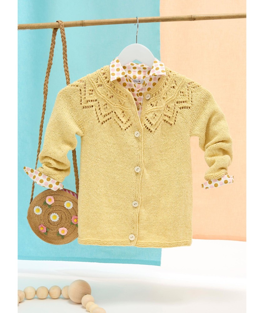 Patron tricot gratuit Gilet ajouré top down Emilie