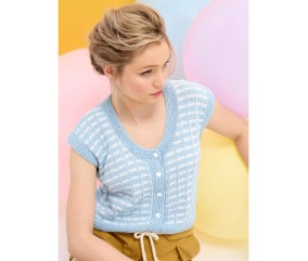 Patron tricot gratuit Gilet sans manches rayé Calypso