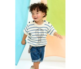 Patron tricot gratuit Pull été rayé montgolfière