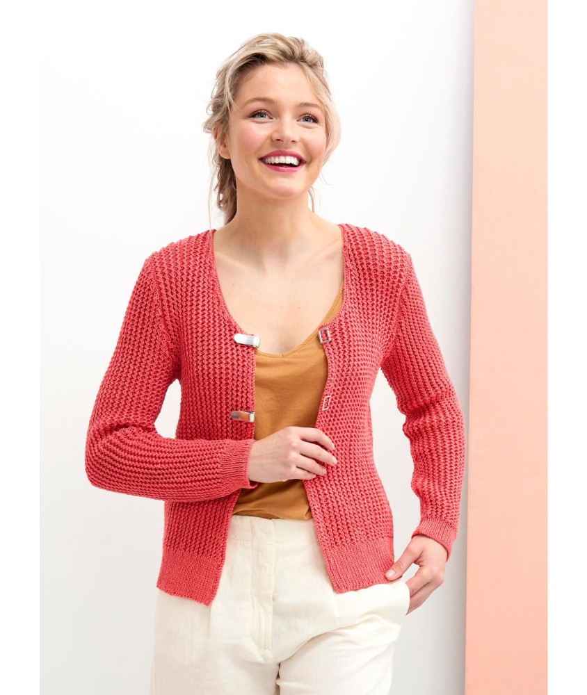 Patron gratuit Gilet coton manches longues Coralie