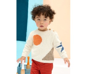 Patron tricot gratuit Pull jacquard paysage Etienne