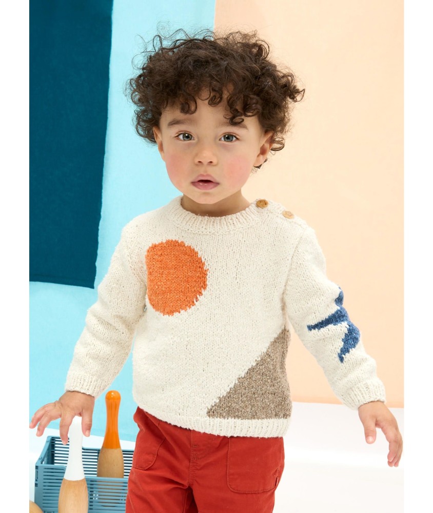 Patron tricot gratuit Pull jacquard paysage Etienne