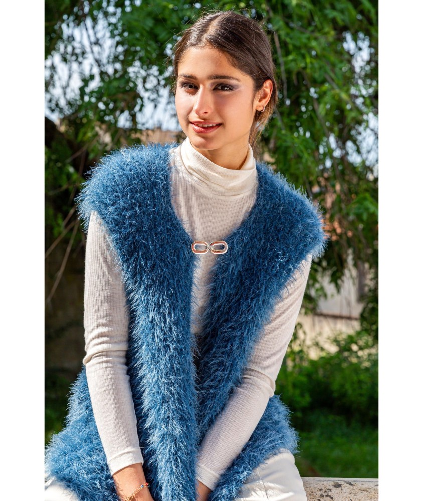 Patron tricot gratuit Gilet femme sans manches Anaïs