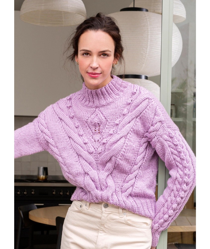 Patron tricot gratuit Pull femme grosse torsade Ingrid