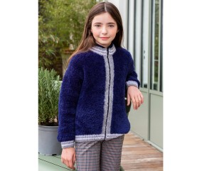 Patron tricot gratuit Gilet peluche zippé fille Océane